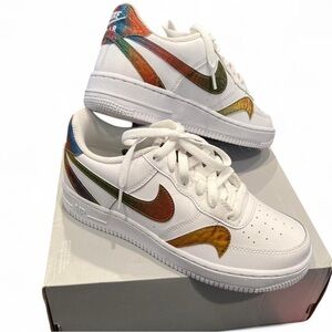 New Nike Air Force 1s multi colored misplaced swoosh